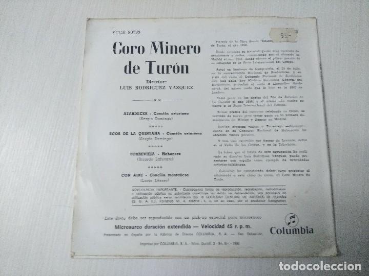 Discos de vinilo: CORO MINERO DE TURON/SINGLE ASTURIAS. - Foto 3