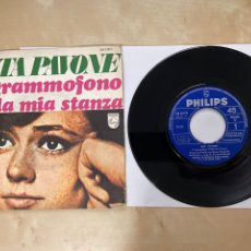 Discos de vinilo: RITA PAVONE - IL GRAMMOFONO / NELLA MIA STANZA - SINGLE 7” SPAIN 1968 - PROMOCIONAL