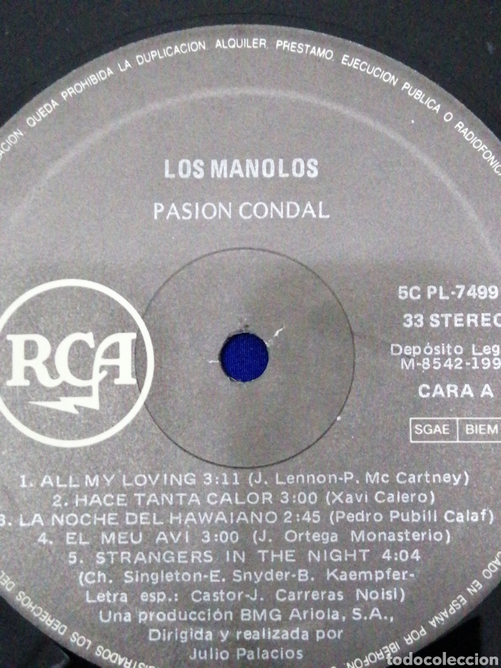 Discos de vinilo: LOS MANOLOS PASI&Oacute;N CONDAL - Foto 6