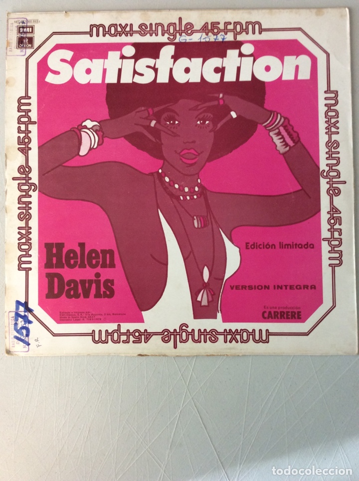 Discos de vinilo: Helen Davis. Satisfaction. Versi&oacute;n &iacute;ntegra. Edici&oacute;n limitada. - Foto 2