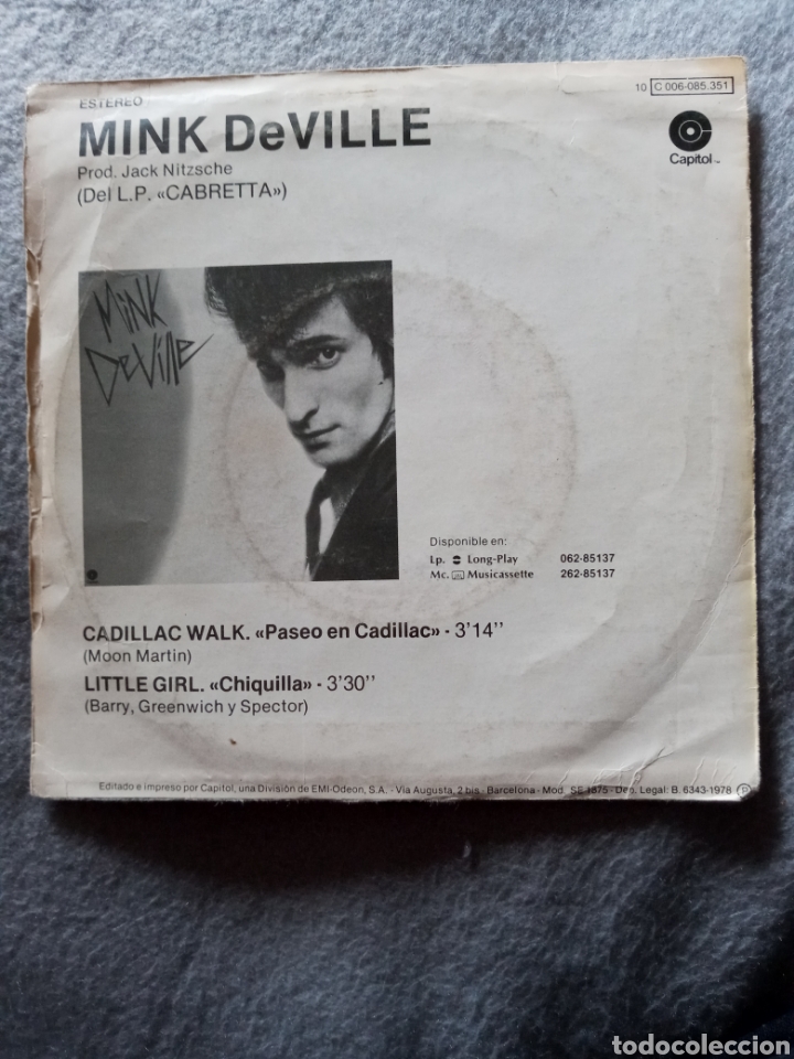 Discos de vinilo: Mink DeVille-paseo en cadillac..disco vinilo single - Foto 2