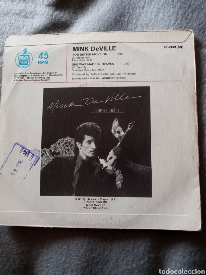 Discos de vinilo: Mink DeVille-you better move on..disco vinilo single - Foto 2