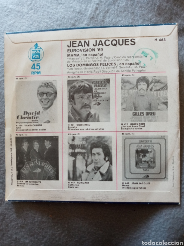 Discos de vinilo: Jean Jacques-mama..disco vinilo single - Foto 2