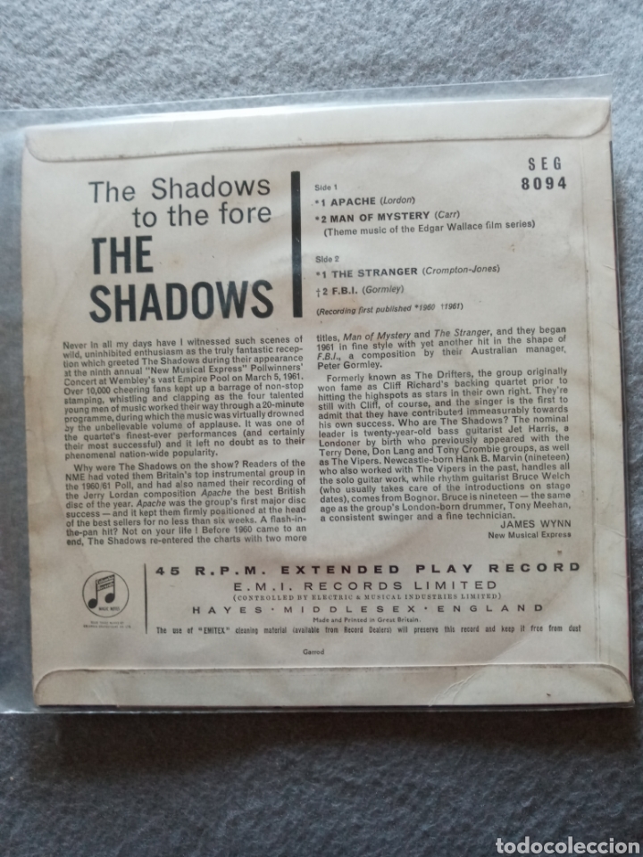 Discos de vinilo: The Shadows to the Fore.Apache..disco vinilo EP - Foto 2