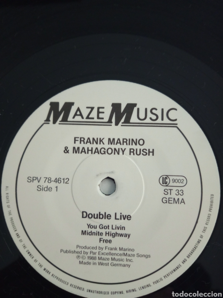 Discos de vinilo: Frank Marino Mahagony Rush Live DOBLE. - Foto 3