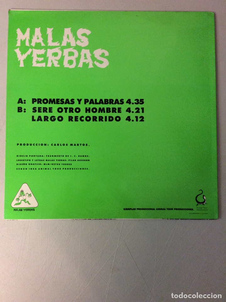 Discos de vinilo: Malas Yerbas. Promesas y palabras. - Foto 2