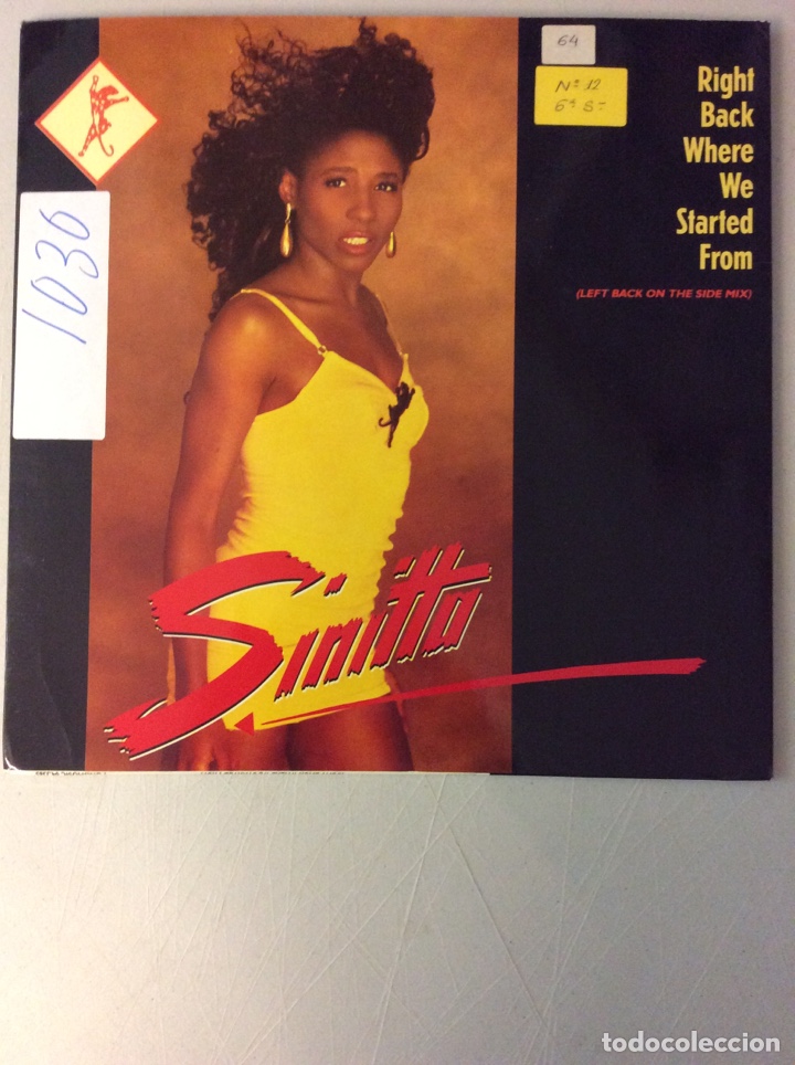 Discos de vinilo: Sinitta. Right back where we started from. I just can&rsquo;t help it. - Foto 1