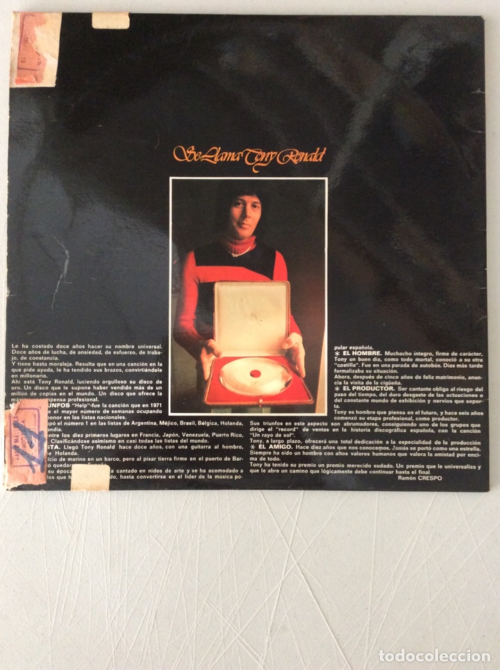 Discos de vinilo: Tony Ronald. Se llama - Foto 2