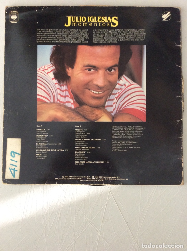 Discos de vinilo: Julio Iglesias. Momentos. - Foto 2