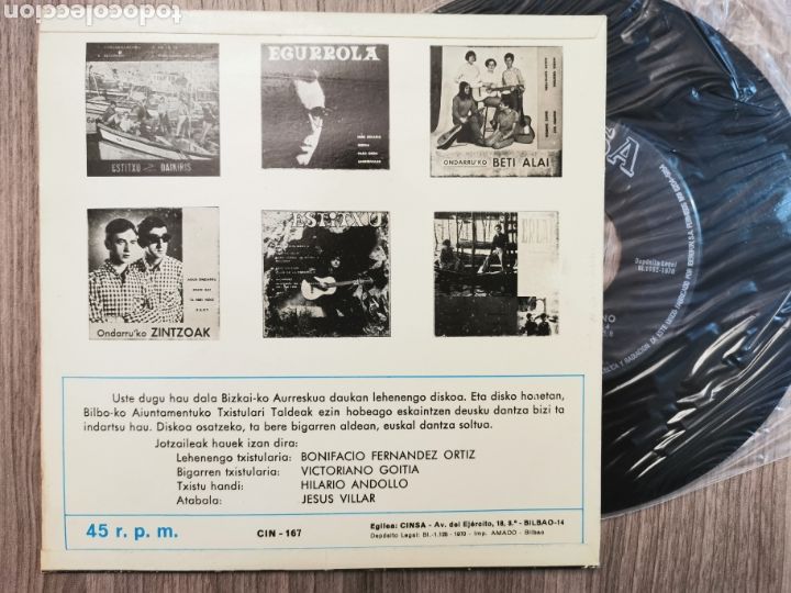 Discos de vinilo: BILBOKO TXISTULARIAK - ep CINSA 1970 - Foto 2