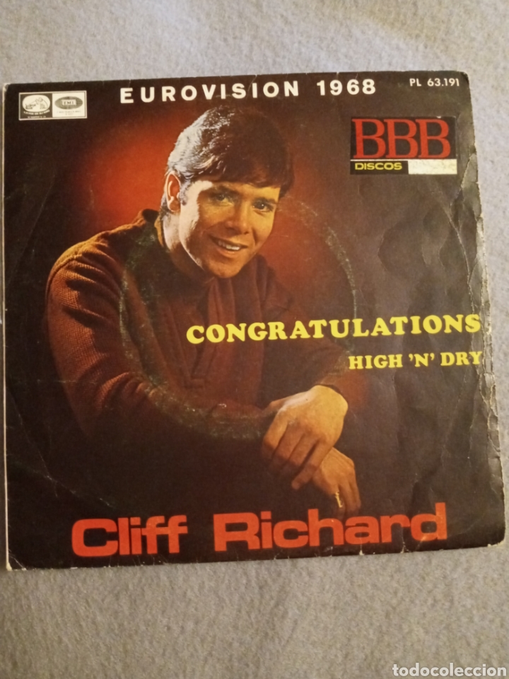 Discos de vinilo: Cliff Richard-congratulations..disco vinilo single - Foto 1
