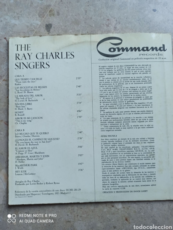 Discos de vinilo: DISCO LP DE THE RAY CHARLES SINGERS - Foto 3