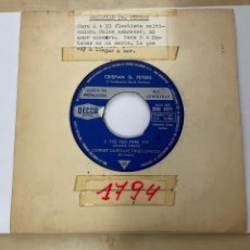 Discos de vinilo: CRISPIAN ST. PETERS - THE PIED PIPER +3 EP - SINGLE 7” SPAIN 1966 - PROMOCIONAL. Lote 309972658