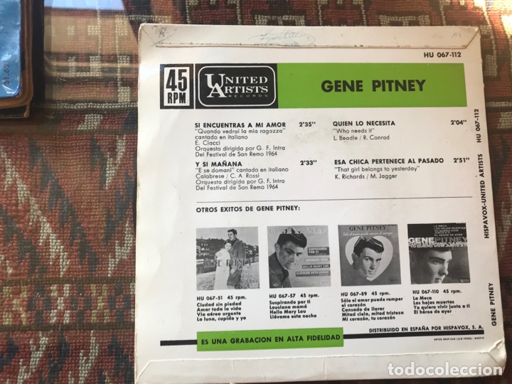 Discos de vinilo: Gene Pitney. Si encuentras a mi amor. - Foto 2