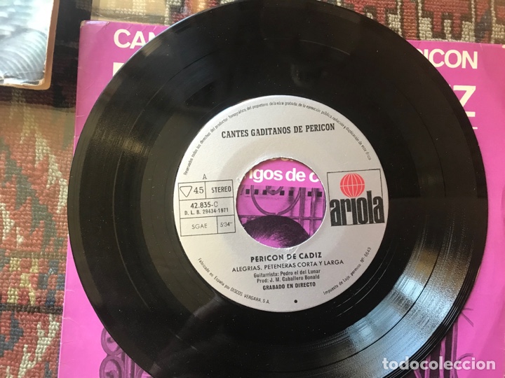 Discos de vinilo: Cantos gaditanos de Peric&oacute;n. Peric&oacute;n De C&aacute;diz - Foto 4