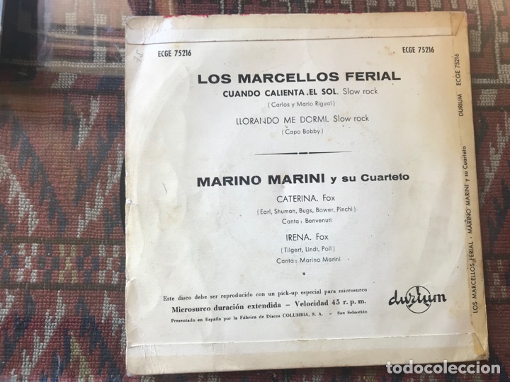Discos de vinilo: Marino Marini y su cuarteto. Cuando calienta el sol - Foto 2