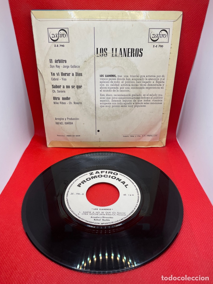 Discos de vinilo: Los Llaneros - El Arbitro- 1968 Disco Promocional - Foto 2