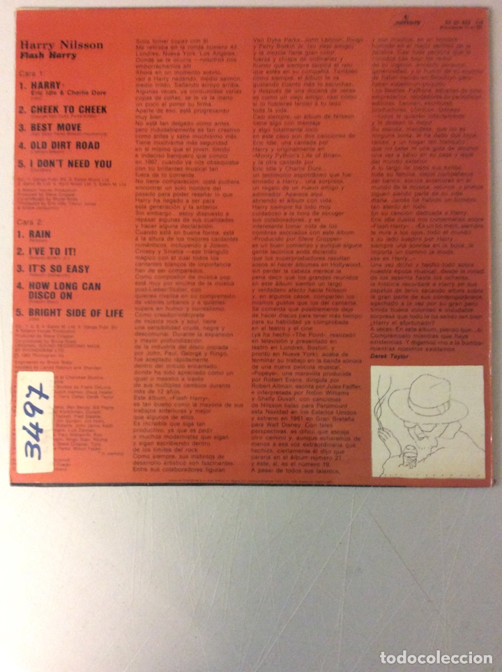 Discos de vinilo: Harry Nilsson. Flash Harry. - Foto 2