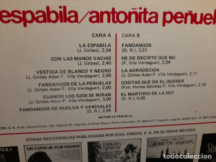Discos de vinilo: LP ANTO&Ntilde;ITA PE&Ntilde;UELA : LA ESPABILA - Foto 3