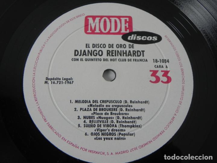 Discos de vinilo: LP DJANGO REINHARDT (EL DISCO DE ORO) MODE DISCOS-1967 - Foto 3