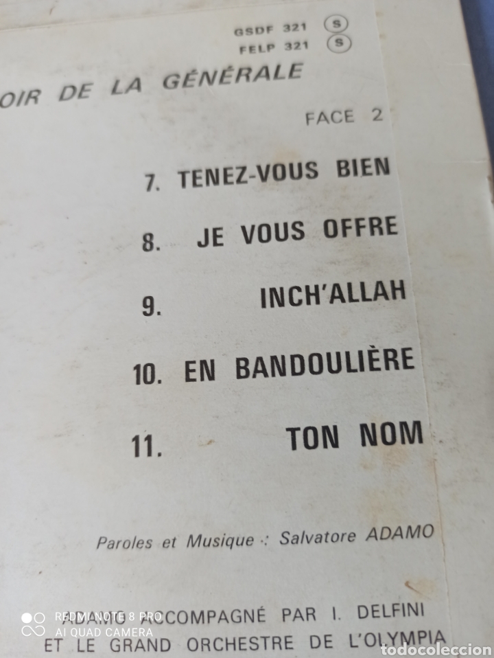 Discos de vinilo: Adamo. Olympia 67 - Foto 4