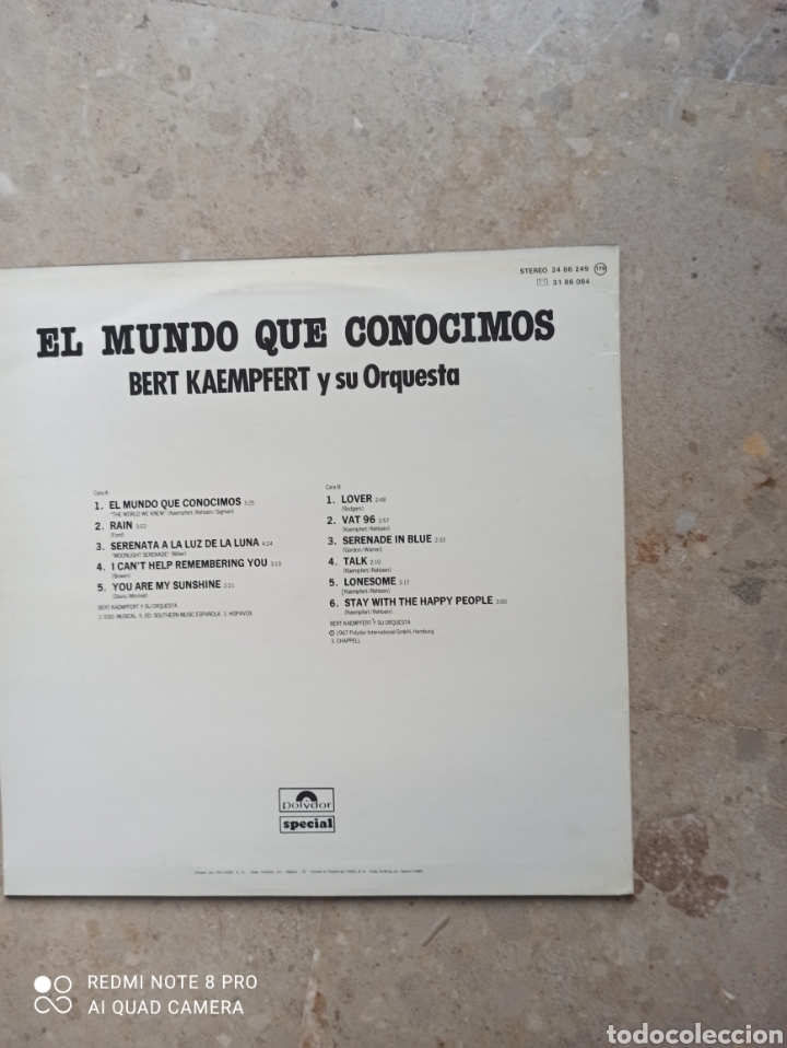 Discos de vinilo: Bert Kaempfert. El mundo que conocimos - Foto 2