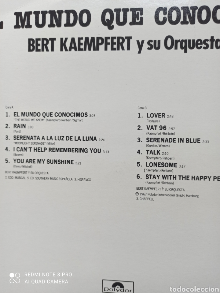 Discos de vinilo: Bert Kaempfert. El mundo que conocimos - Foto 3
