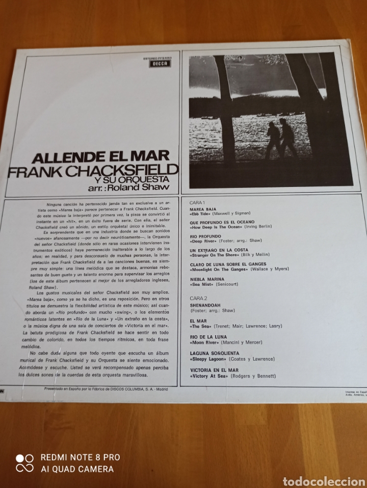 Discos de vinilo: Allende el mar. Frank Chacksfield - Foto 2