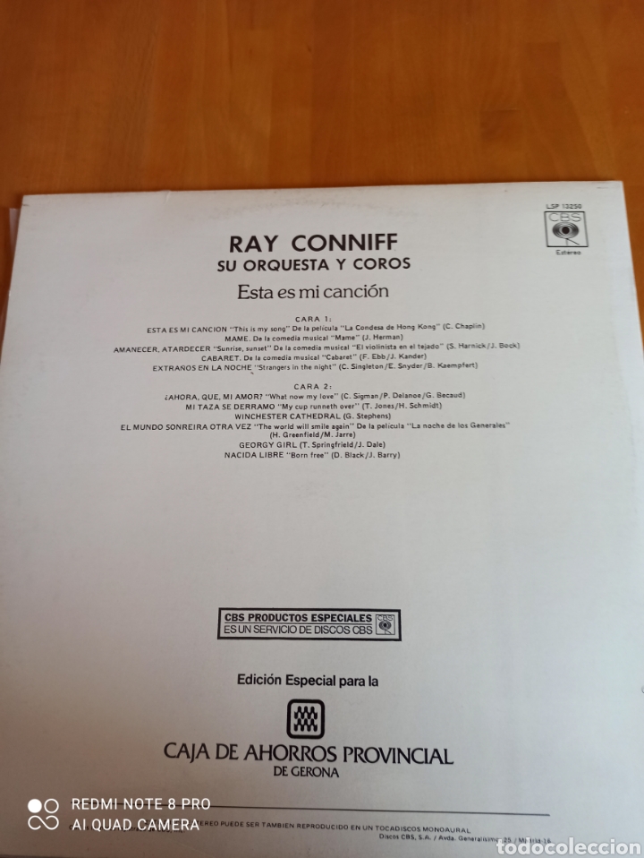Discos de vinilo: Ray Conniff su orquesta y coros. This is My song - Foto 3