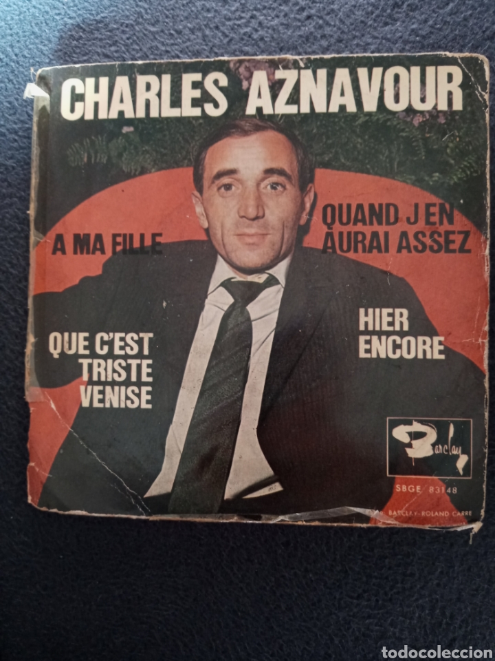 Dischi in vinile: Charles Aznavour-que c'est triste venise..disco vinilo EP