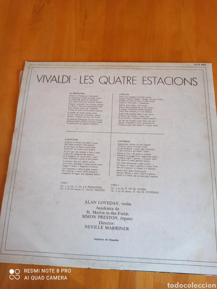 Discos de vinilo: Vivaldi, les quatre estacions - Foto 2