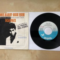 Discos de vinilo: BSO SCARFACE - DEBBIE HARRY - RUSH RUSH - SINGLE 7” SPAIN 1984 - PROMOCIONAL. Lote 310372168