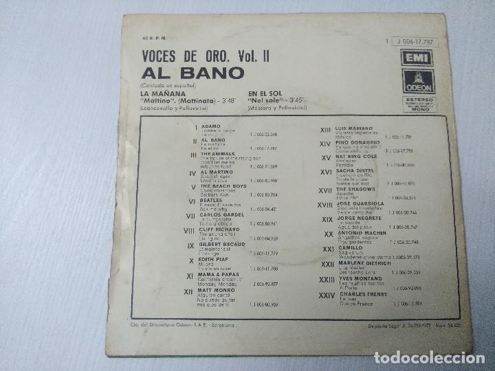 Discos de vinilo: AL BANO/LA MA&Ntilde;ANA/SINGLE. - Foto 3