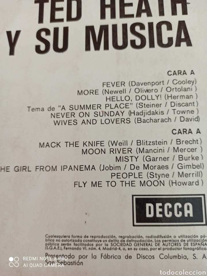 Discos de vinilo: Fever!! Ted Heath y su m&uacute;sica - Foto 3