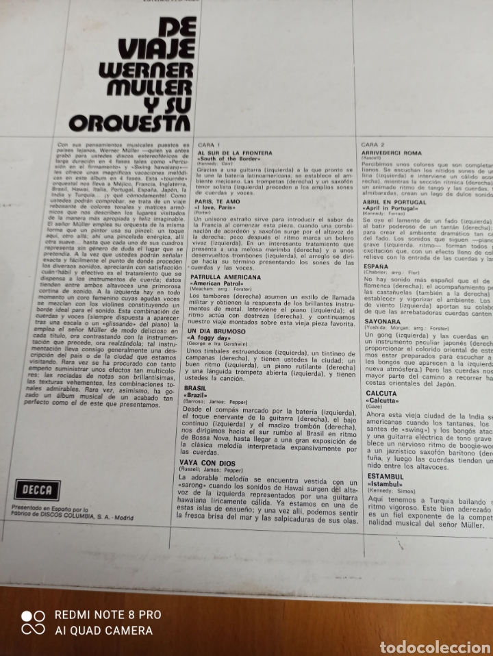 Discos de vinilo: De viaje. Werner M&uuml;ller y su orquesta - Foto 2
