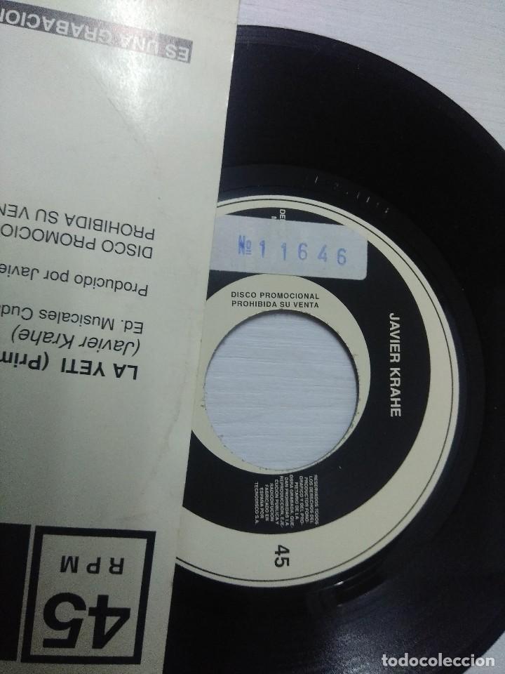 Discos de vinilo: JAVIER KRAHE/LA YETI/SINGLE PROMOCIONAL. - Foto 2