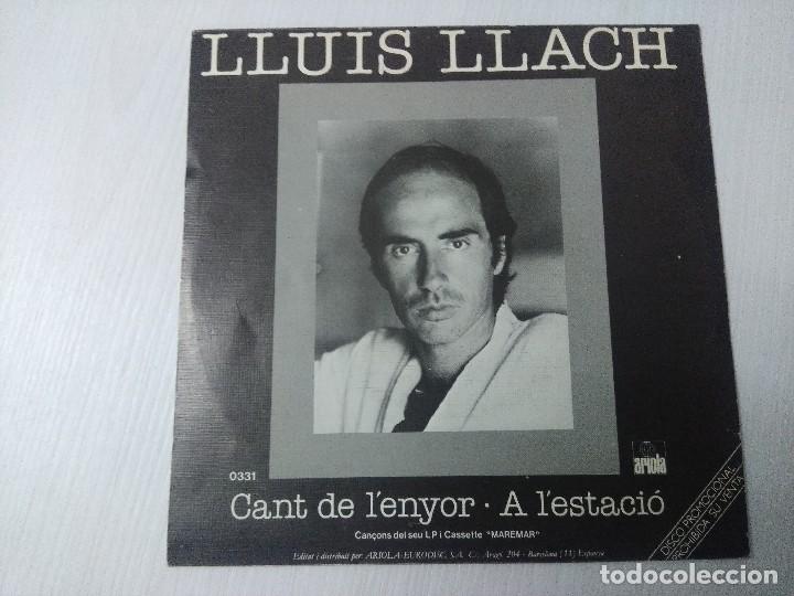 Discos de vinilo: LLUIS LLACH/CANT DE LENYOR/SINGLE PROMOCIONAL. - Foto 3