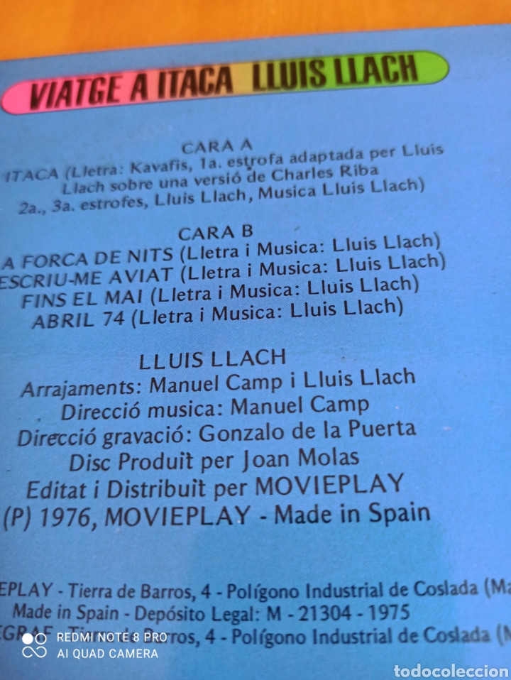 Discos de vinilo: Viatge a &Iacute;taca. Lu&iacute;s Llach - Foto 3