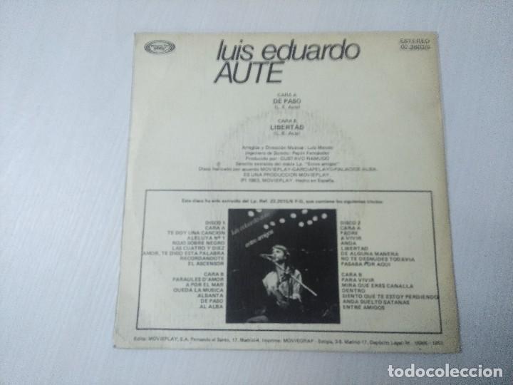 Discos de vinilo: LUIS EDUARDO AUTE/DE PASO/SINGLE. - Foto 3