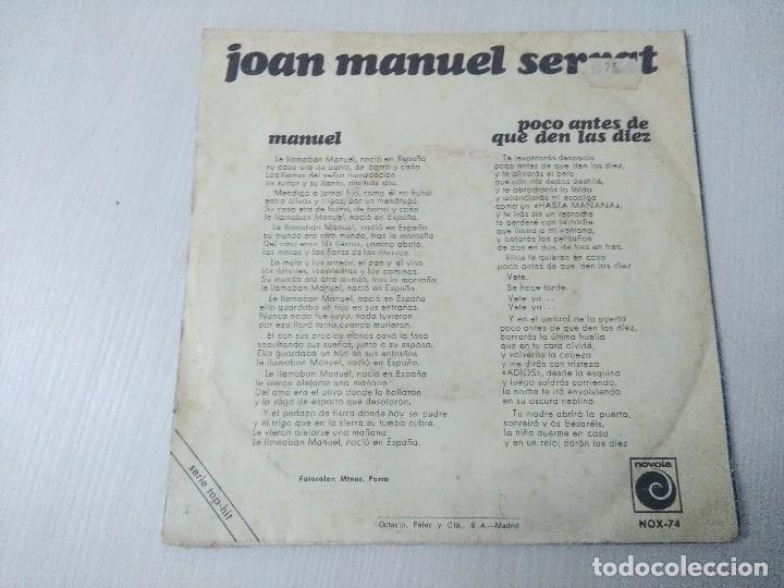 Discos de vinilo: SERRAT/MANUEL/SINGLE. - Foto 3