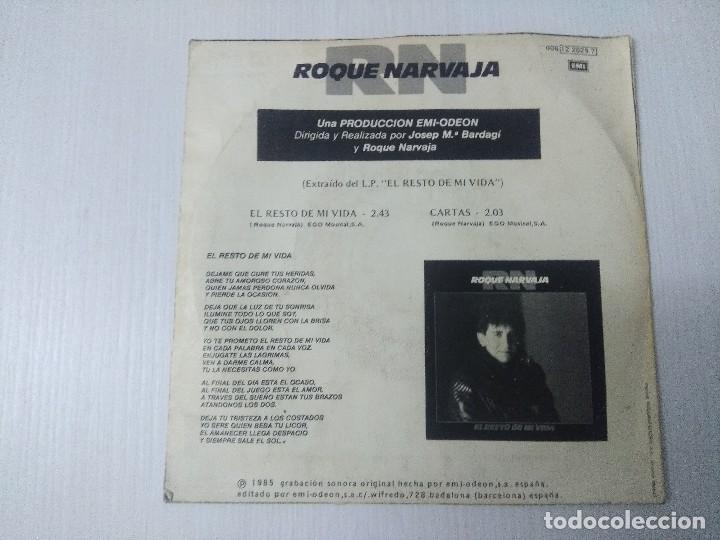 Discos de vinilo: ROQUE NARVAJA/EL RESTO DE MI VIDA/SINGLE. - Foto 3