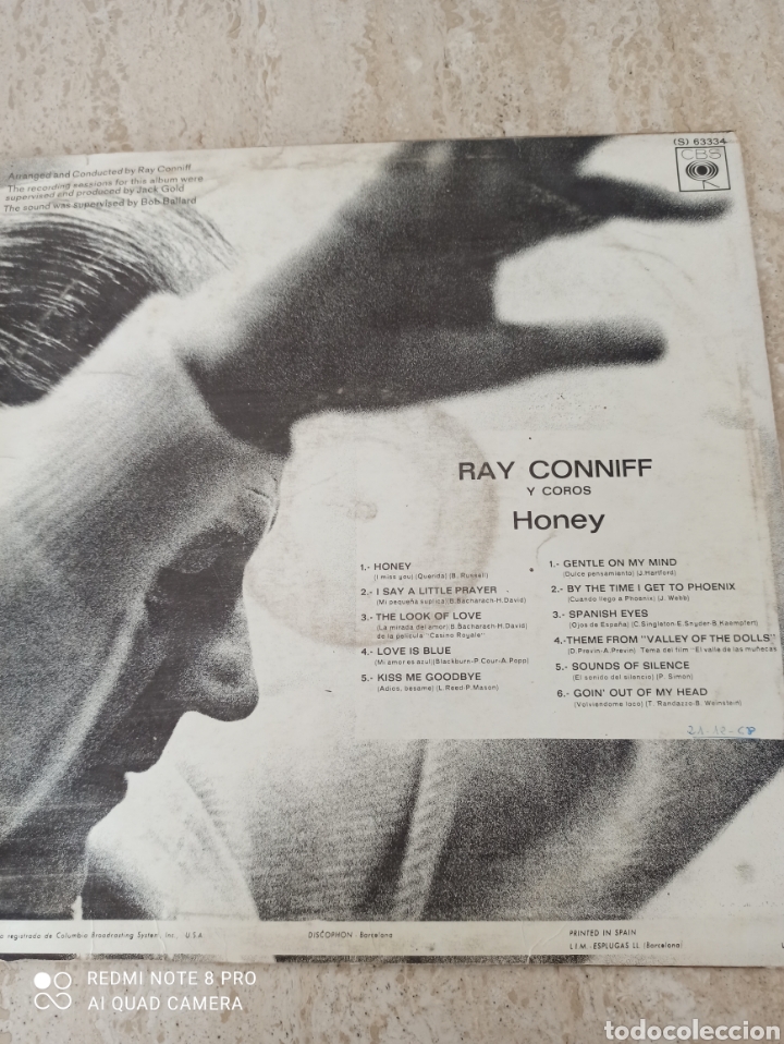 Discos de vinilo: Ray Conniff. Honey - Foto 2
