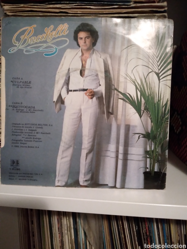 Discos de vinilo: Vinilo Single - BACCHELLI &rdquo;CULPABLE&rdquo; ES.85 - Foto 2