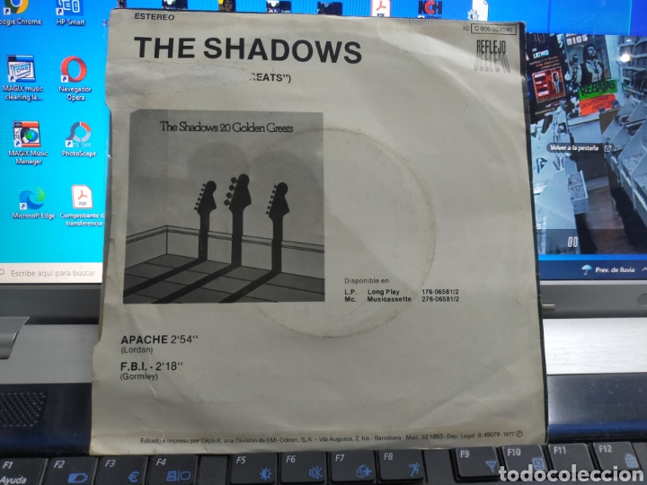 Discos de vinilo: The shadows single apache Espa&ntilde;a 1977 - Foto 2
