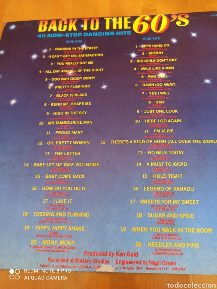 Discos de vinilo: Back to the 60s 40 non-stop dancing hits - Foto 2