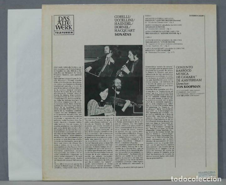 Discos de vinilo: LP. SONATAS. CORELLI, UCCELLINI, HAENDEL, DORNEL, HACQUART - Foto 2