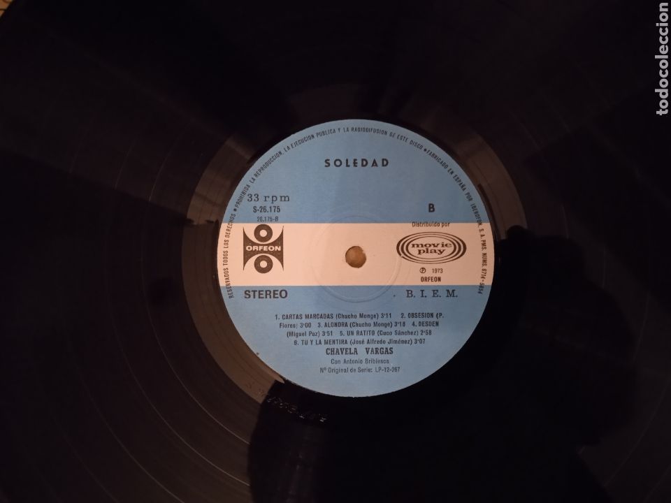 Discos de vinilo: Chavela Vargas LP Soledad Made in Spain 1973 - Foto 3