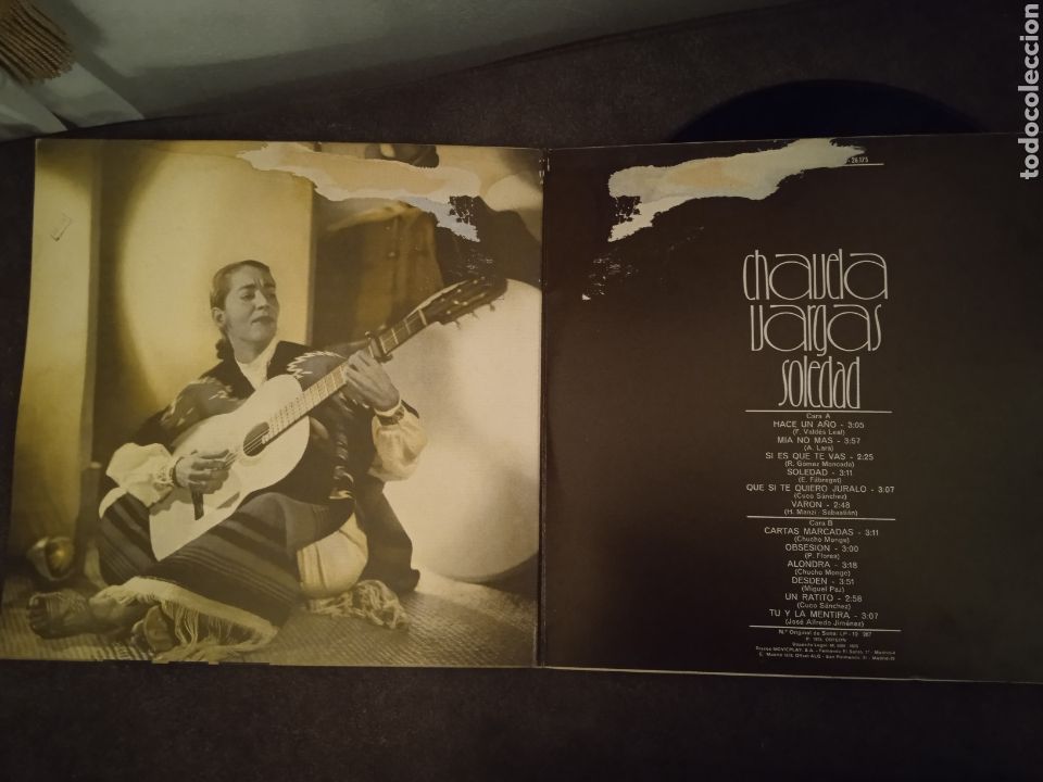 Discos de vinilo: Chavela Vargas LP Soledad Made in Spain 1973 - Foto 5