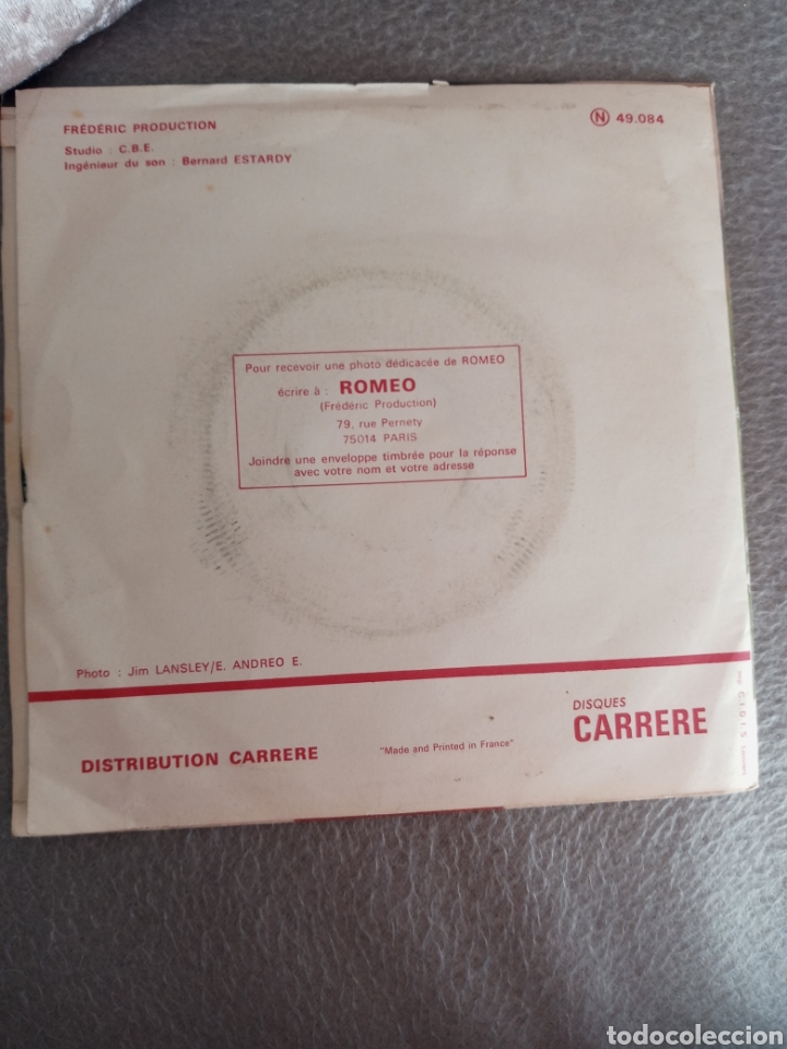 Discos de vinilo: Romeo-juste un petit baiser..disco vinilo single - Foto 2