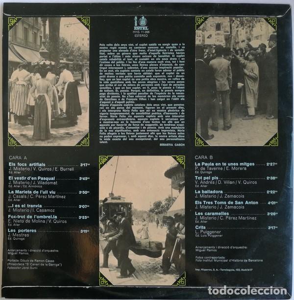 Discos de vinilo: NURIA FELIU. EL CUPLET A BARCELONA. - Foto 2